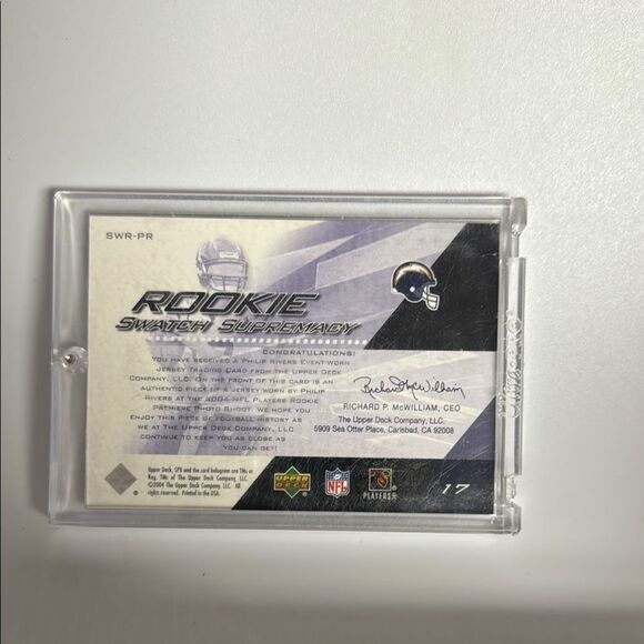 Rookie Patch Supremacy Football Card of Phillip Rivers rookie jersey card - Picture 3 of 3